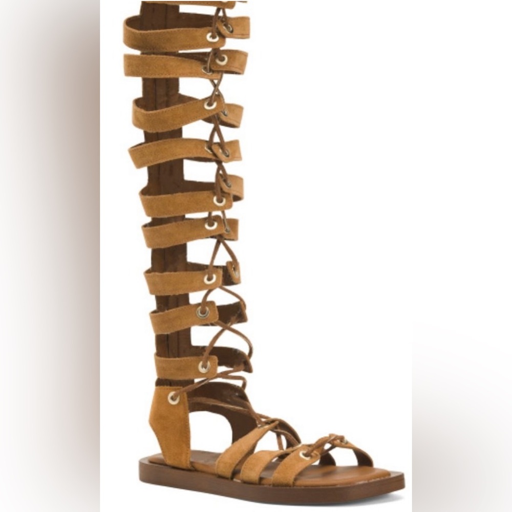 Free People Tan Gladiator Sandals